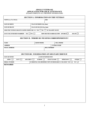 Veterans Aid & Attendance Application