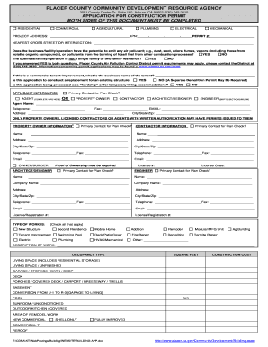 Placer County Construction Permit Application