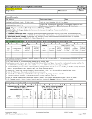 Prescriptive Certificate of Compliance: Residential Alterations