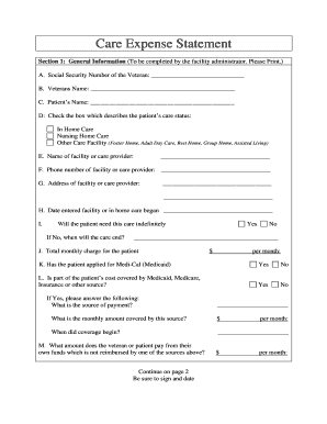 Care Expense Statement