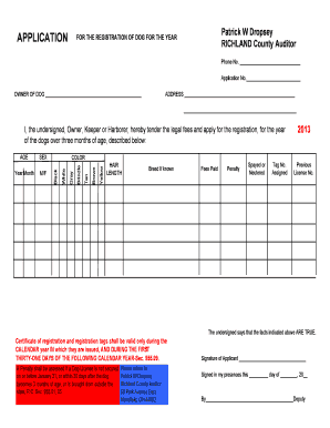 Dog Registration Application