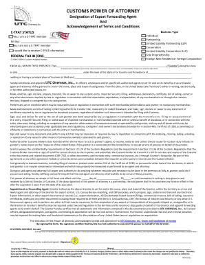 US Customs Power of Attorney Form