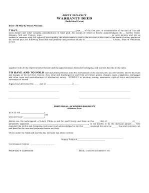 Joint Tenancy Warranty Deed