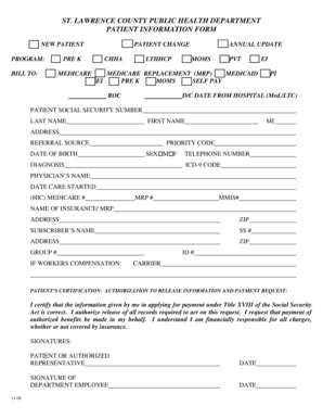 Patient Information Form