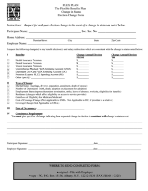 Flexible Benefits Plan Election Change Form
