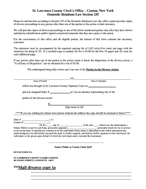 New York Divorce Records Request Form