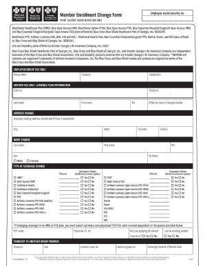 Member Enrollment Change Form