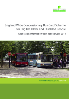 England Wide Concessionary Bus Card Application