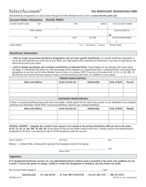 HSA Beneficiary Designation Form