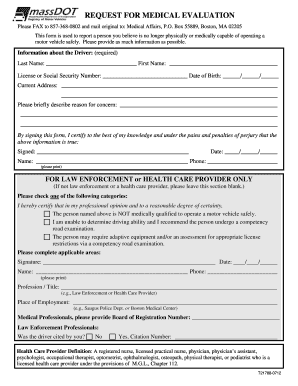 Request for Medical Evaluation