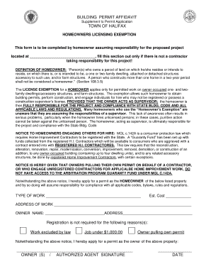 Building Permit Affidavit