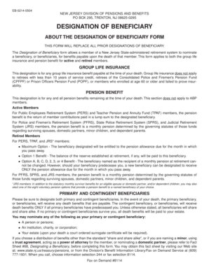 New Jersey Designation of Beneficiary Form