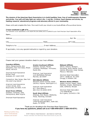 American Heart Association Donation Form