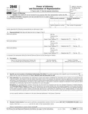 IRS Form 2848 Power of Attorney