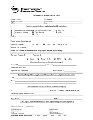 Information Authorization Form