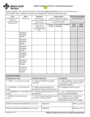 Safety Engineered Device Hazard Assessment