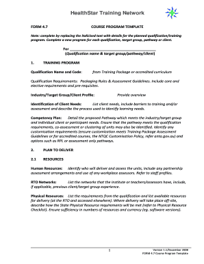 FORM 4.7 Course Program Template.pdf - HealthStar - healthstar edu