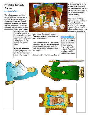 Printable Nativity Manger Scene