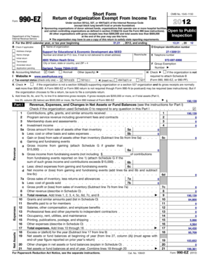 Form 990-EZ Tax Return