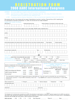 2008 AARC International Congress Registration Form