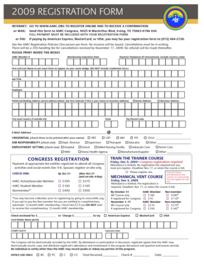 AARC Congress Registration Form