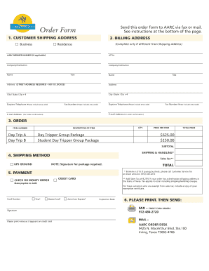 AARC Order Form