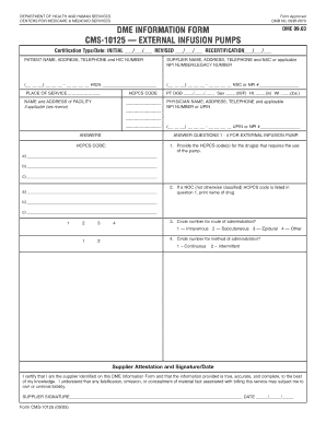 CMS-10125 DME Information Form