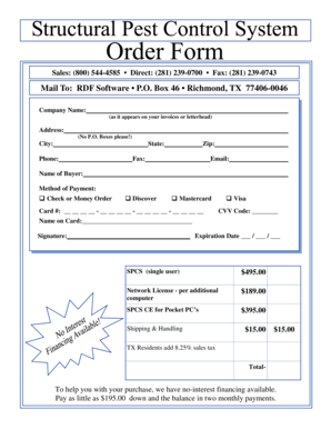Software Purchase Order Form