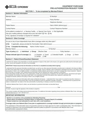 Equipment Purchase Pre-Authorization Request Form