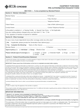 Equipment Purchase Pre-Authorization Request Form