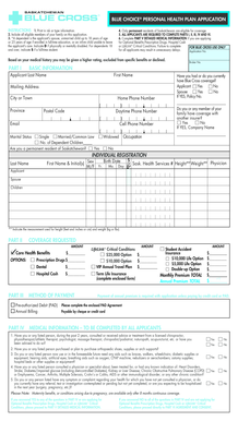Blue Choice Personal Health Plan Application