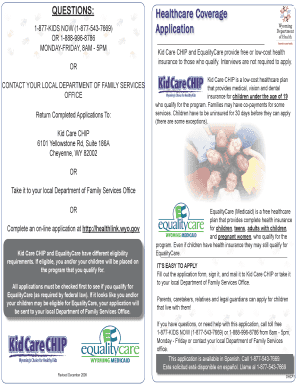 Wyoming Kid Care CHIP and EqualityCare Application