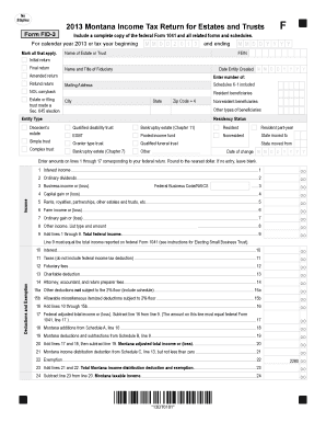 2013 Montana Income Tax Return for Estates and Trusts
