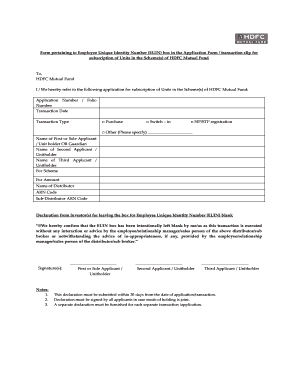 HDFC Mutual Fund EUIN Declaration Form
