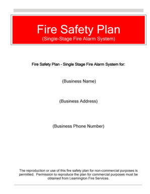 Fire Safety Plan for Single Stage Fire Alarm System