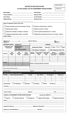 Tax Assessment Appeal Application Form