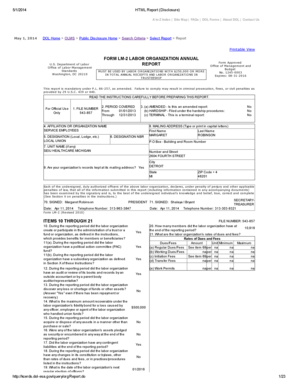 Labor Organization Annual Report Form LM-2