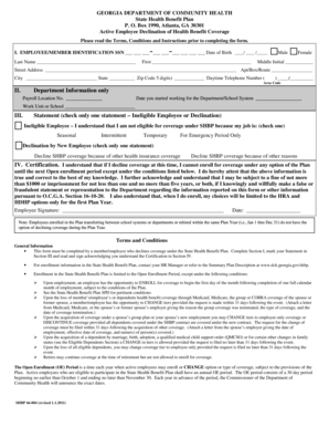 Georgia Active Employee Declination of Health Benefit Coverage