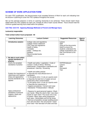 ITEC Scheme of Work Application Form