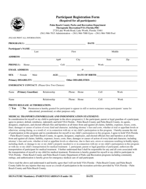 Participant Registration Form