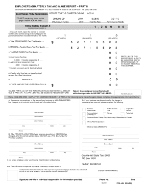 Employer's quarterly tax and wage report - Granite Software Inc.