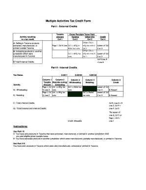 Multiple Activities Tax Credit Form