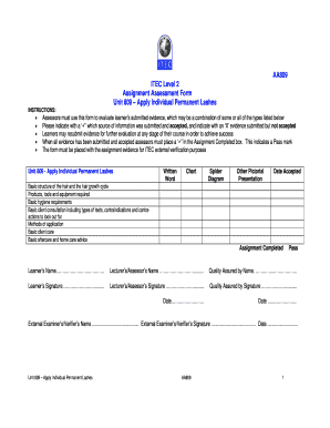 ITEC Level 2 Assignment Assessment Form