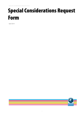 Special Considerations Request Form