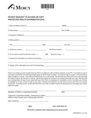 Patient Request to Access or Copy Protected Health Information