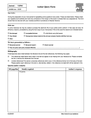 Elsevier Author Query Form