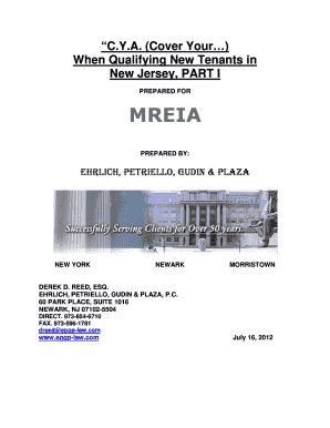 New Jersey Rental Application Form