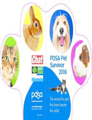 PDSA Pet Survivor 2006 Award Application