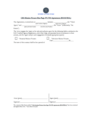 SAG CM1 Motion Picture Agreement