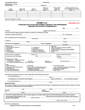 SAG-AFTRA Extra Performer Contract